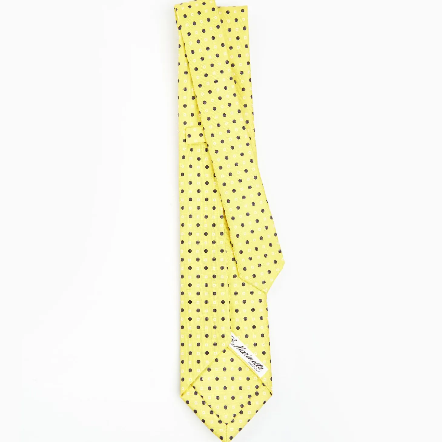 Yellow 5 Fold Sartorial Silk Tie - Small Flower Pattern