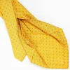 Yellow 5 Fold Sartorial Silk Tie - Small Flower Pattern