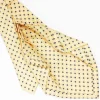 Yellow 7 Fold Sartorial Silk Tie - Small Flower Pattern