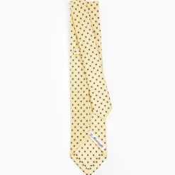 Yellow 7 Fold Sartorial Silk Tie - Small Flower Pattern