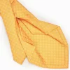 Yellow 5 Fold Sartorial Silk Tie - Small Flower Pattern
