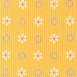 Yellow 5 Fold Sartorial Silk Tie - Small Flower Pattern