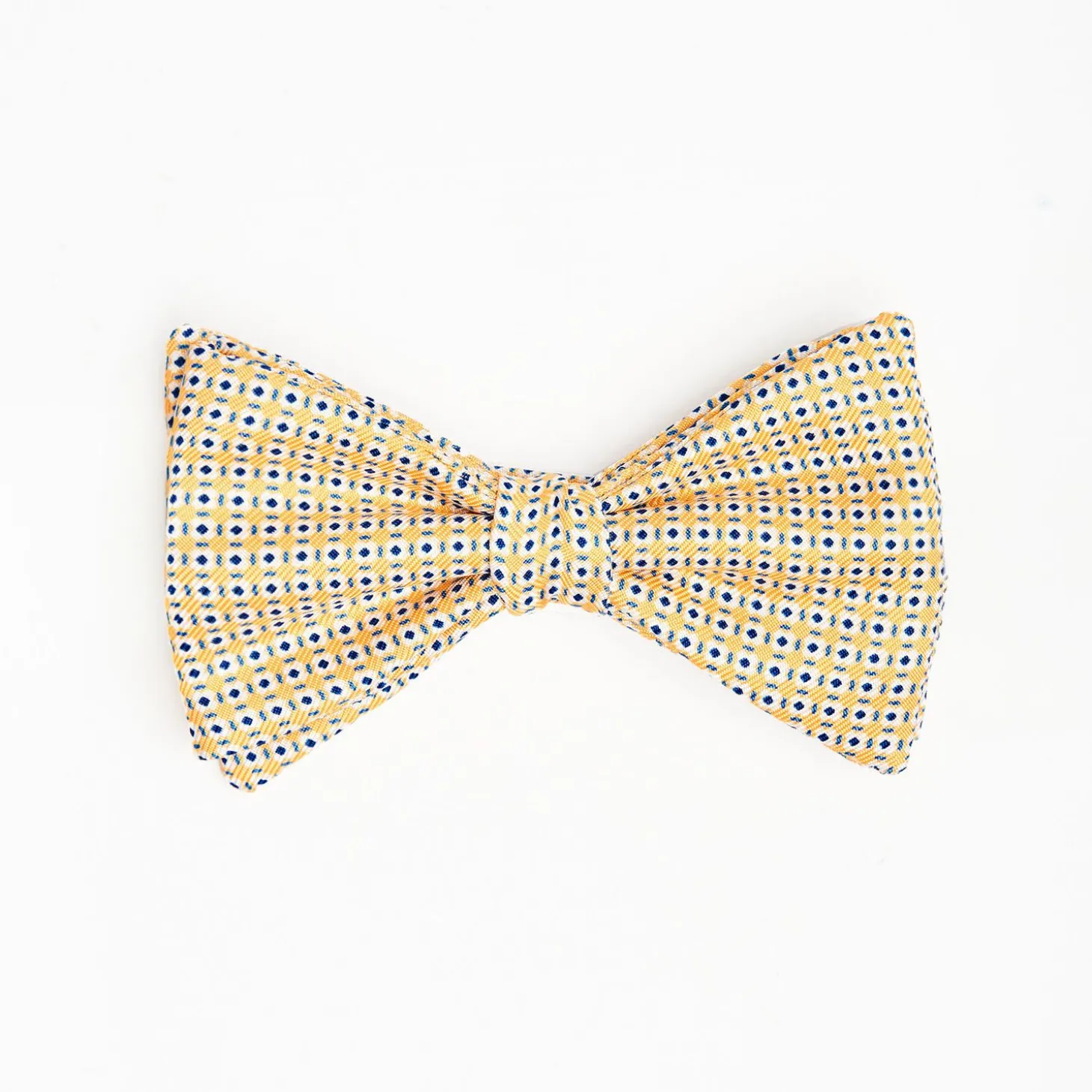 Yellow Pre-Knotted Bowtie - Small Geometric Pattern