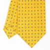 Yellow Sartorial Classic Silk Tie - Small Flower Pattern