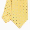 Yellow Sartorial Classic Silk Tie - Small Flower Pattern