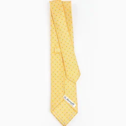 Yellow Sartorial Classic Silk Tie - Small Flower Pattern