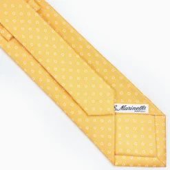 Yellow Sartorial Classic Silk Tie - Small Flower Pattern