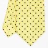 Yellow Sartorial Classic Silk Tie - Small Flower Pattern