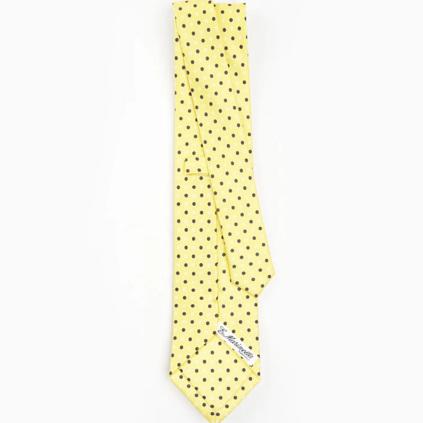 Yellow Sartorial Classic Silk Tie - Small Flower Pattern
