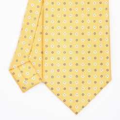 Yellow Sartorial Classic Silk Tie - Small Flower Designs