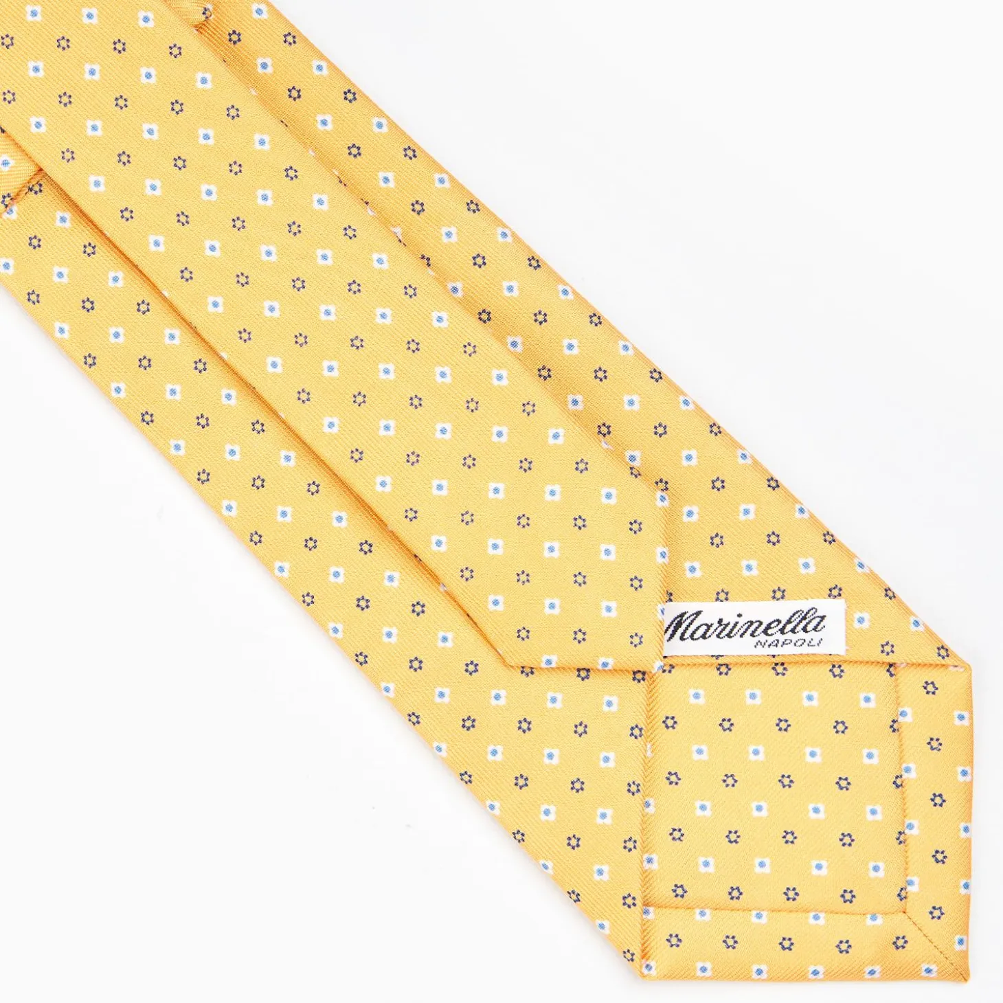 Yellow Sartorial Classic Silk Tie - Small Flower Designs