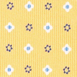 Yellow Sartorial Classic Silk Tie - Small Flower Designs