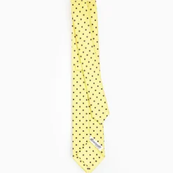 Yellow Sartorial 7 Cm Silk Tie - Small Flower Pattern