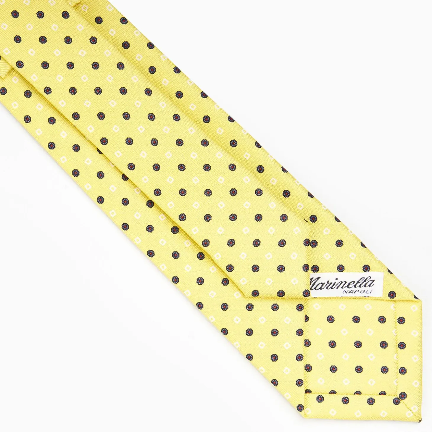 Yellow Sartorial 7 Cm Silk Tie - Small Flower Pattern