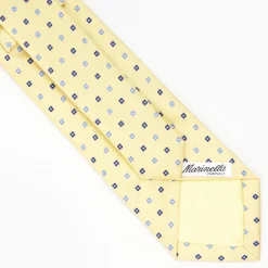 Yellow Sartorial Jacquard Silk Tie - Small Flower Designs