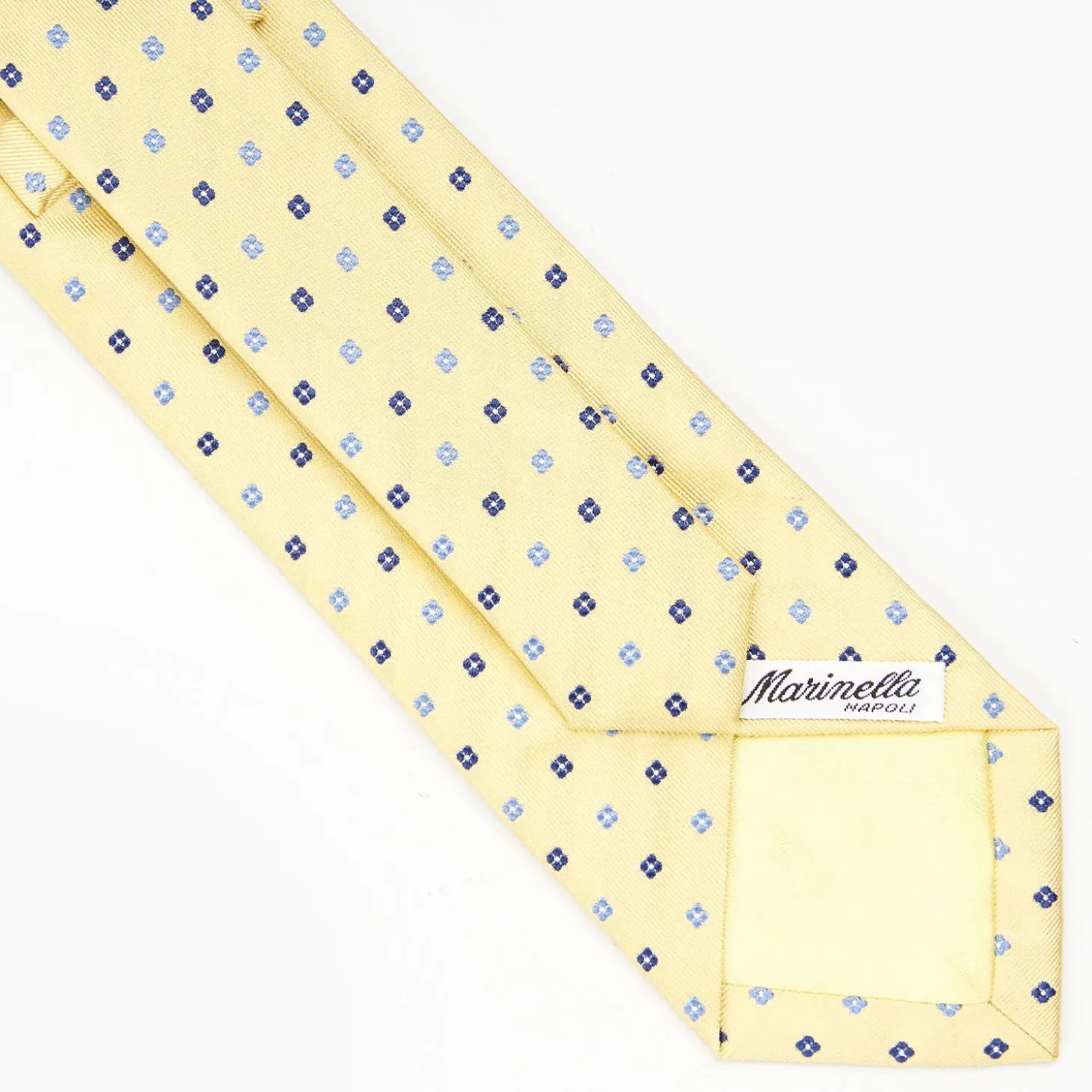Yellow Sartorial Jacquard Silk Tie - Small Flower Designs