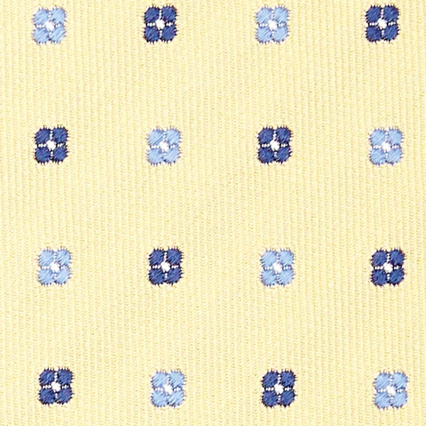 Yellow Sartorial Jacquard Silk Tie - Small Flower Designs