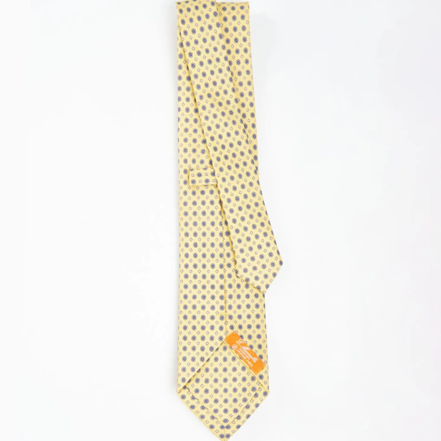 Yellow Silk And Orange Fiber Tie