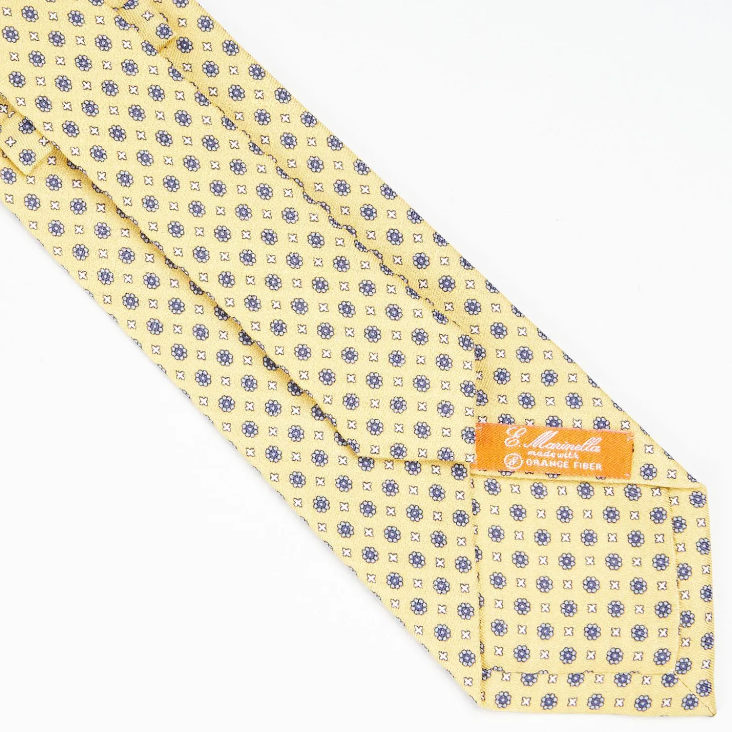 Yellow Silk And Orange Fiber Tie