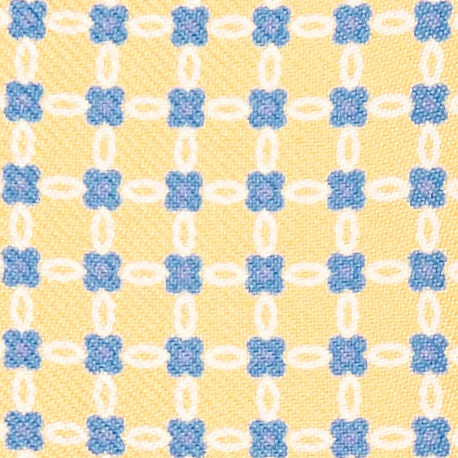 Yellow Silk Bowtie To Self-Tie - Small Flower Pattern