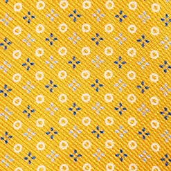 Yellow Silk Bowtie To Self-Tie - Small Flower Pattern