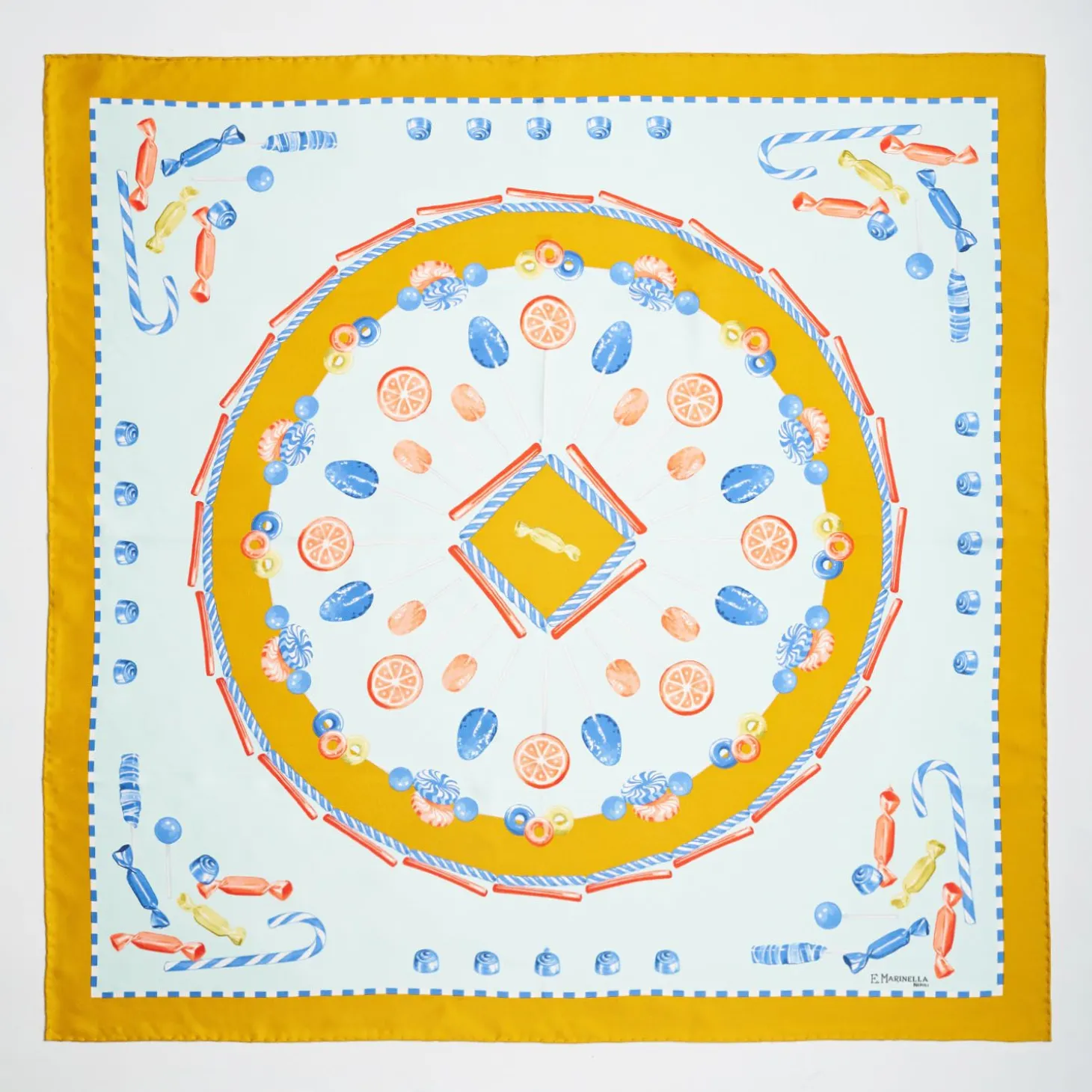 Yellow Silk Scarf 90 - Confetti And Bon Bon