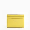 Yellow Small Credit Card Holder In Soft Leather