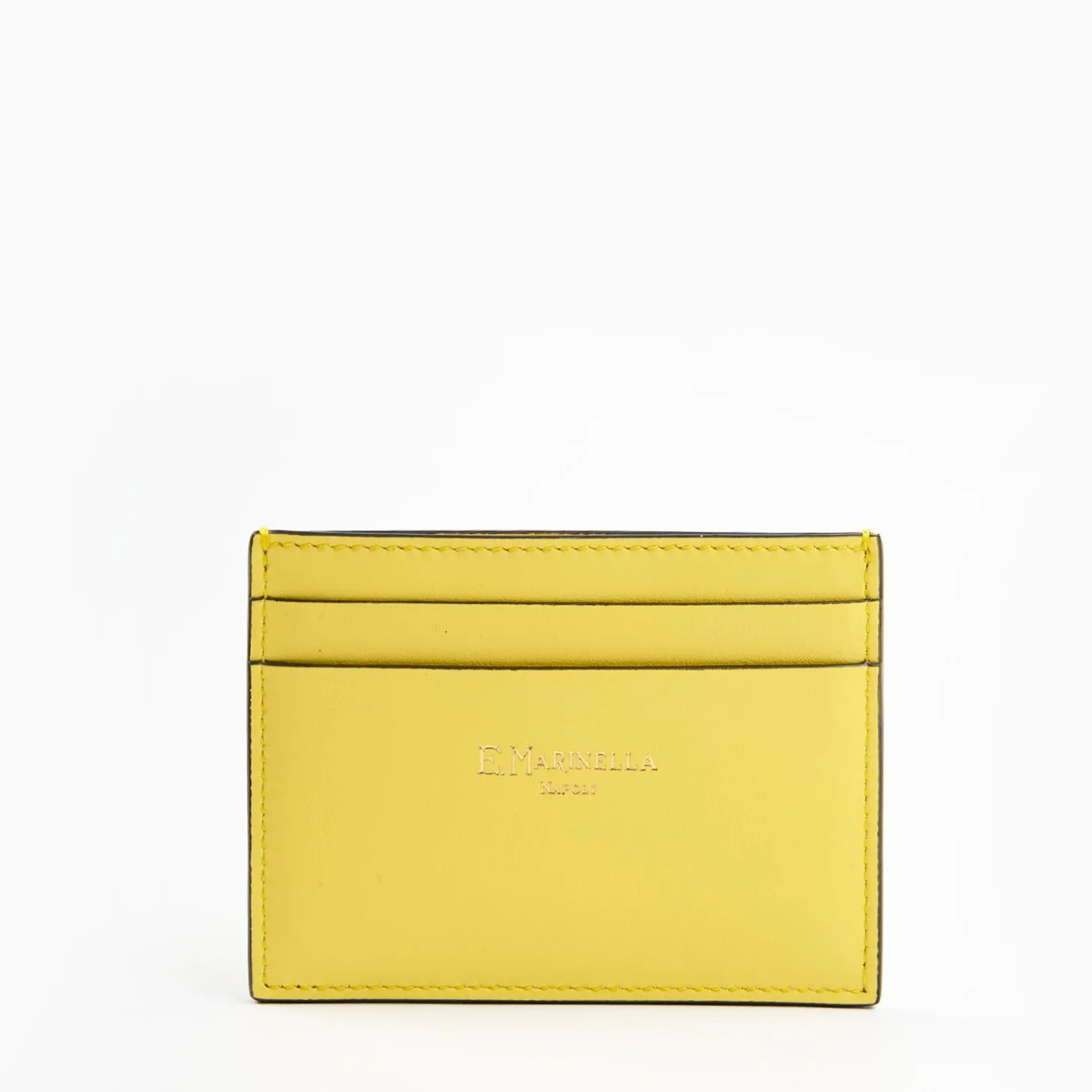 Yellow Small Credit Card Holder In Soft Leather