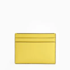 Yellow Small Credit Card Holder In Soft Leather