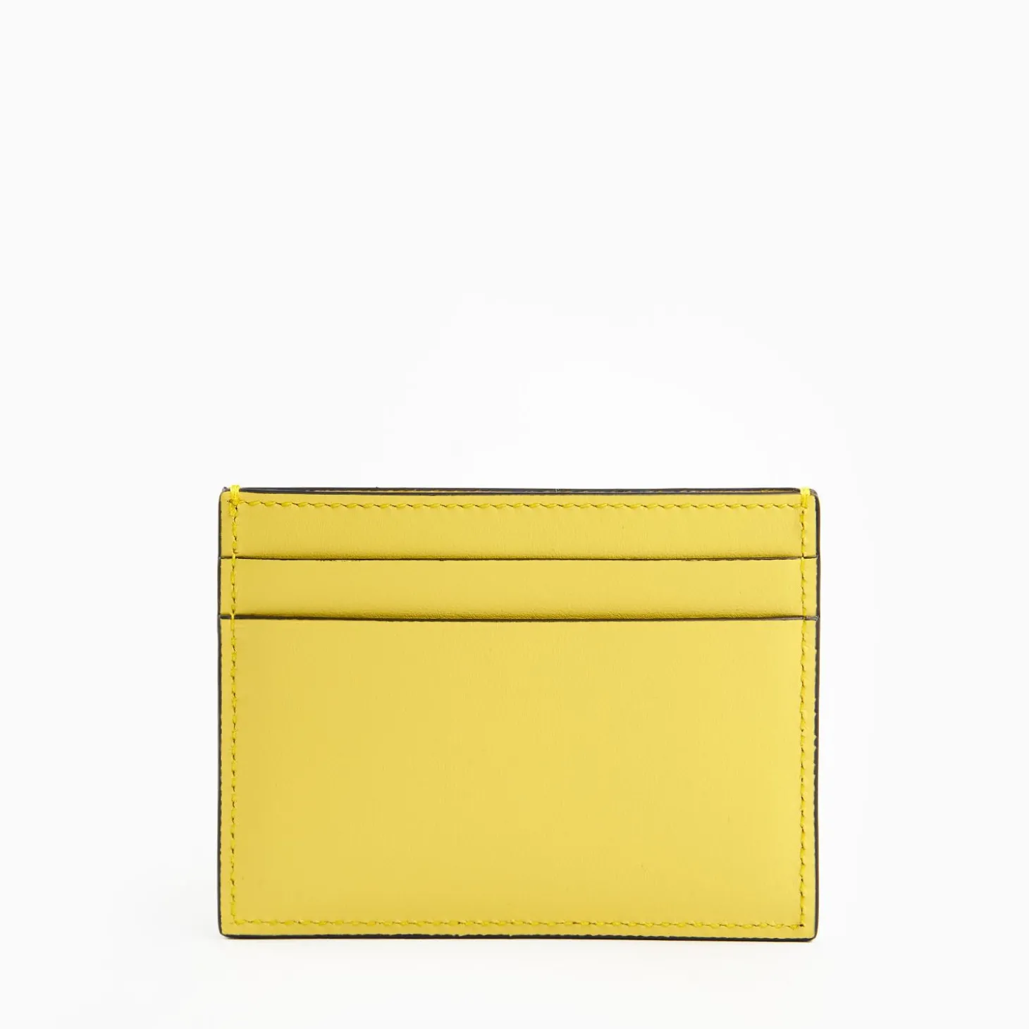 Yellow Small Credit Card Holder In Soft Leather