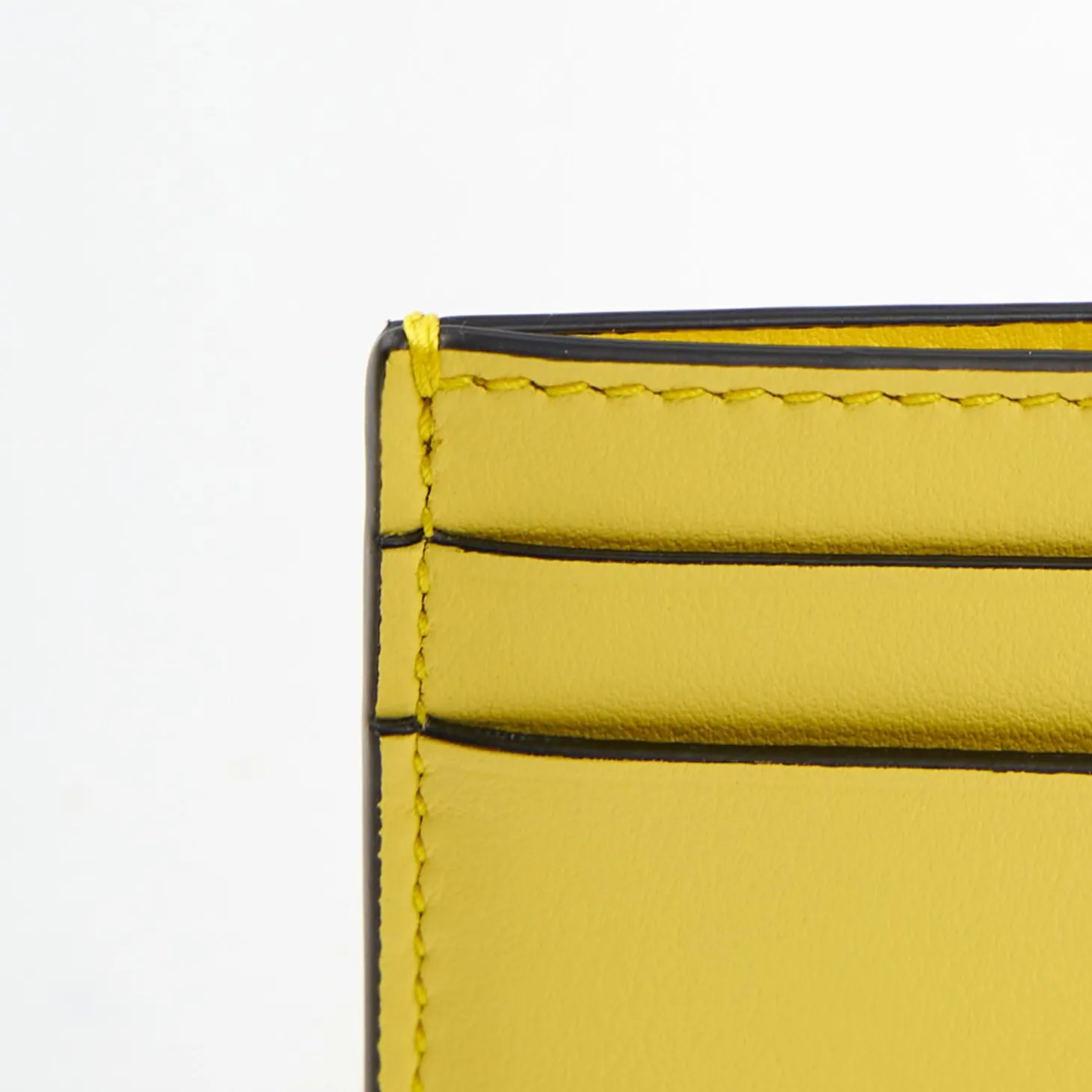 Yellow Small Credit Card Holder In Soft Leather