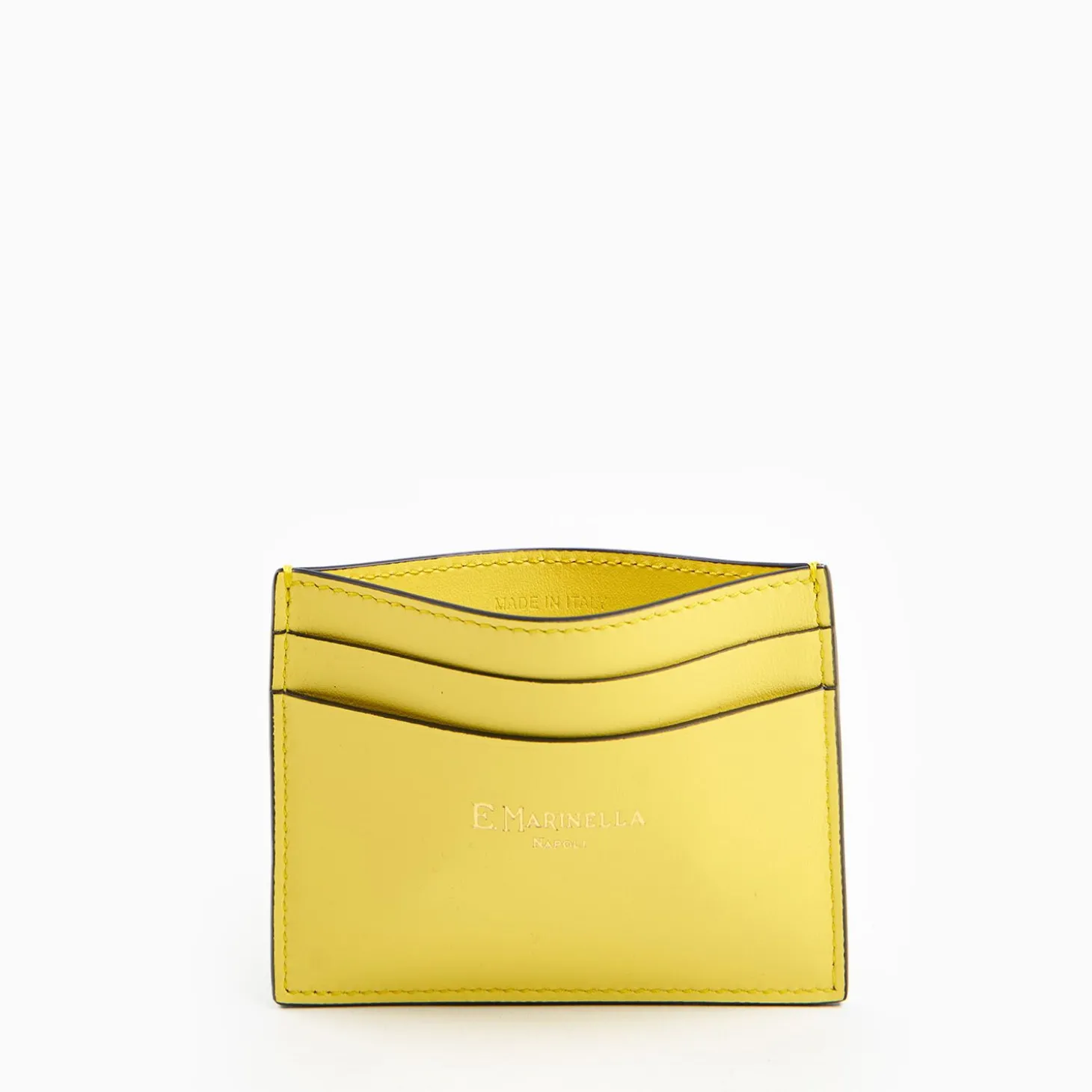 Yellow Small Credit Card Holder In Soft Leather