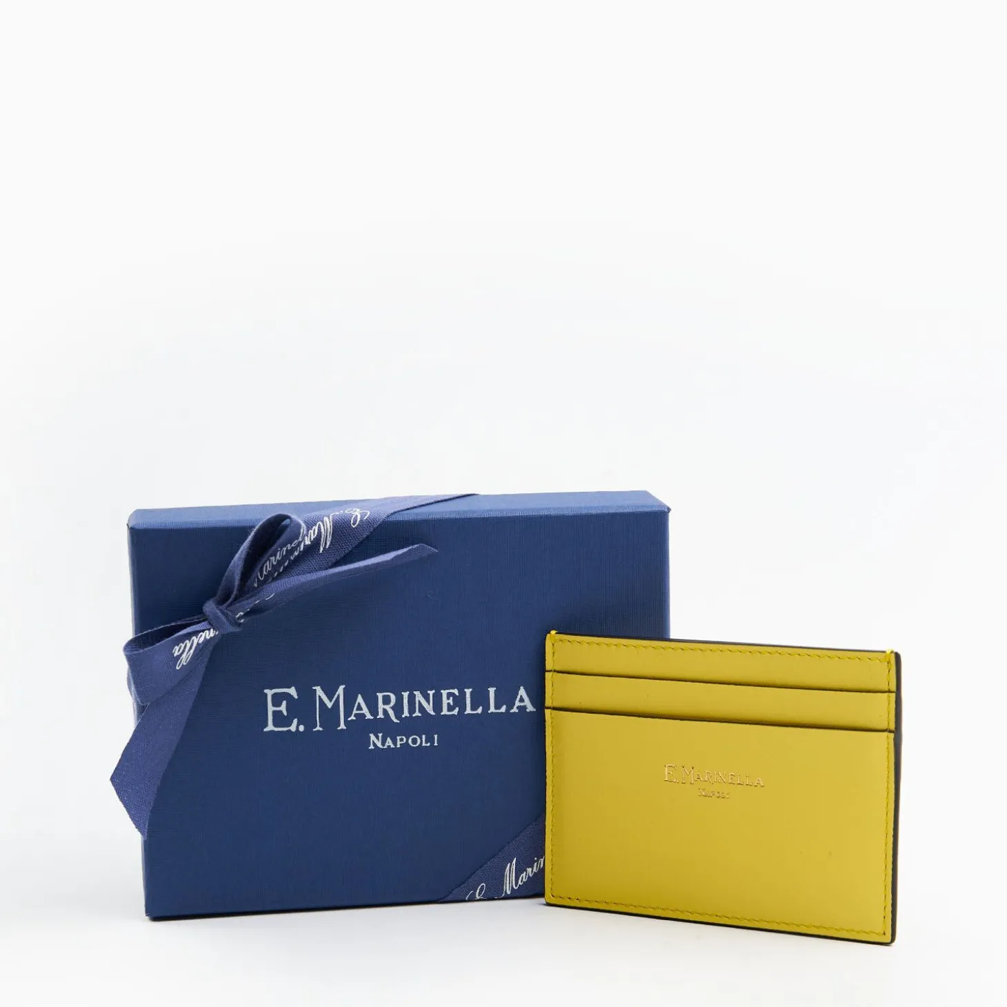 Yellow Small Credit Card Holder In Soft Leather
