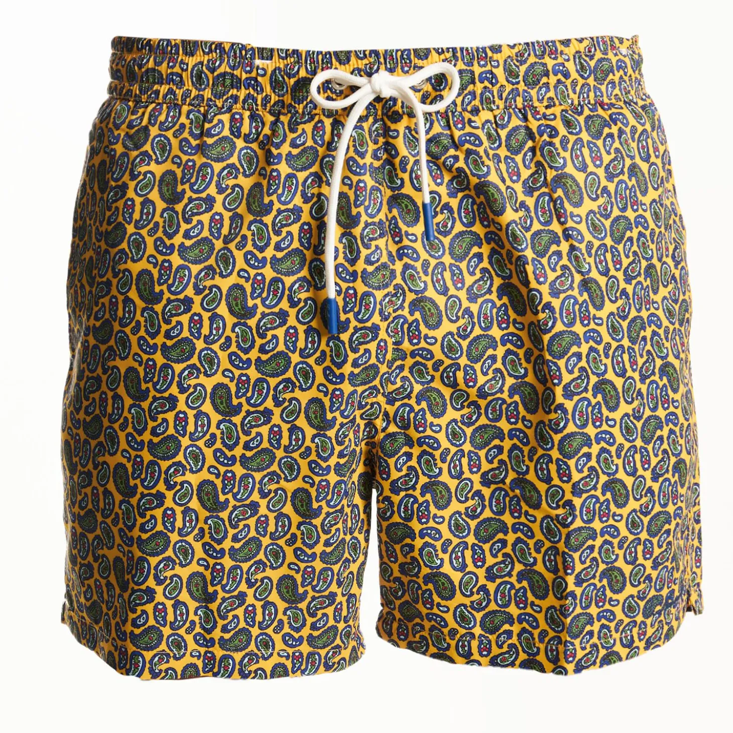 Yellow Swim Shorts- Paisley Pattern
