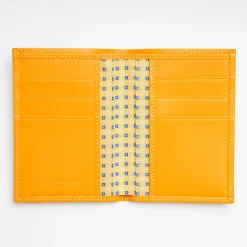 Yellow Vertical Wallet In Silk And Leather