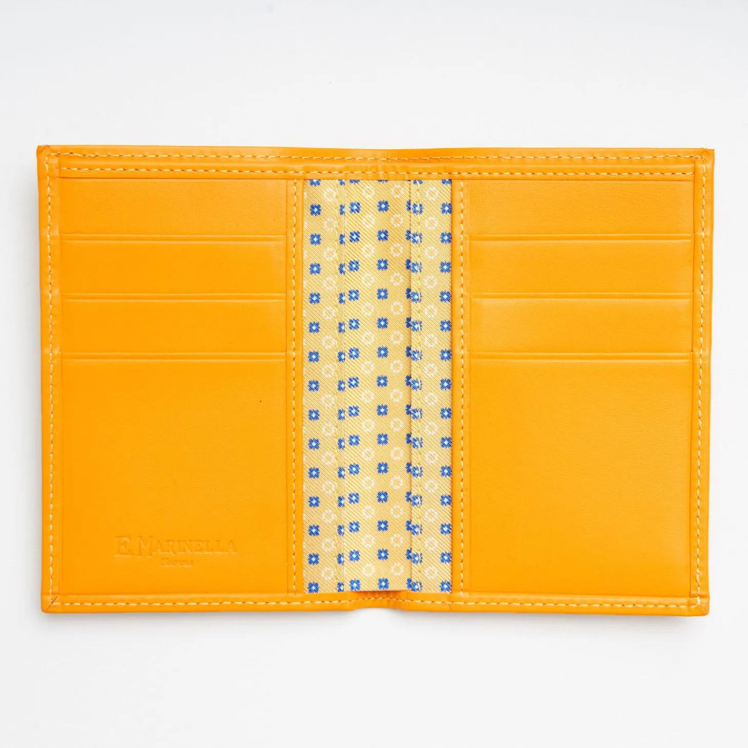Yellow Vertical Wallet In Silk And Leather