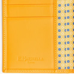 Yellow Vertical Wallet In Silk And Leather