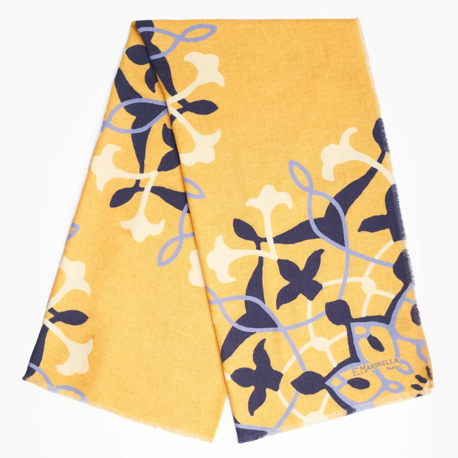 Yellow Wool And Silk Stole
